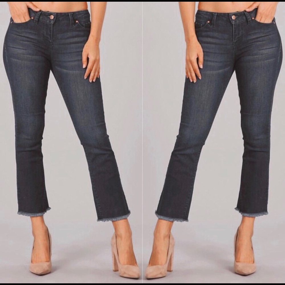 Celebrity Pink Cropped Denim Flares